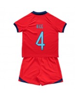 Anglie Declan Rice #4 Venkovní dres pro děti MS 2022 Krátký Rukáv (+ trenýrky)